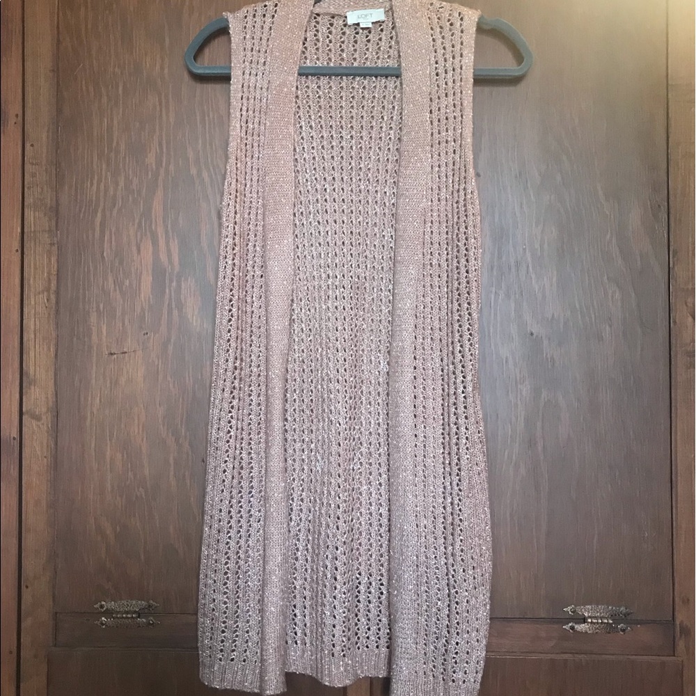 Pink Sleeveless Cardigan